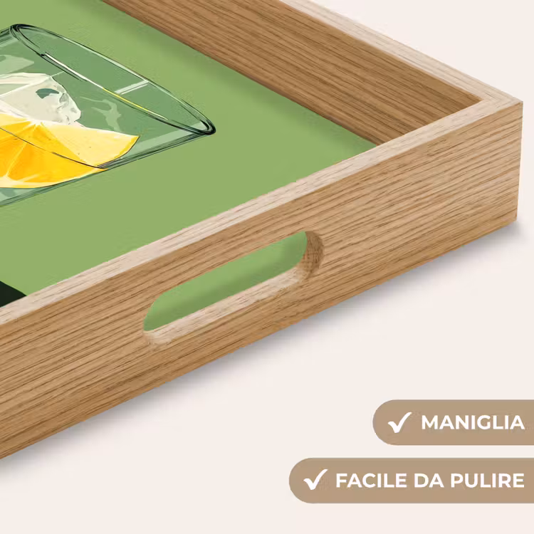 Vassoio - Bicchiere - Limone - Cubetti di ghiaccio - Verde — 8