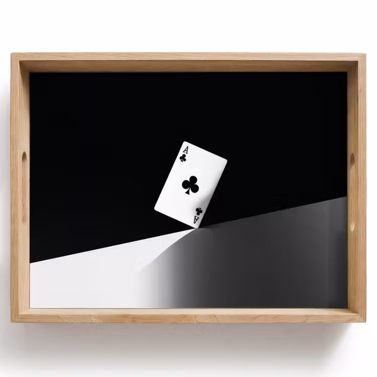 Vassoio - Carta da gioco - Trifoglio - Astratto - Nero — 1