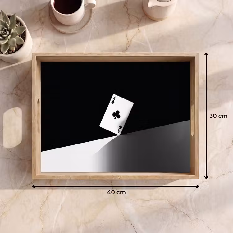 Vassoio - Carta da gioco - Trifoglio - Astratto - Nero — 7