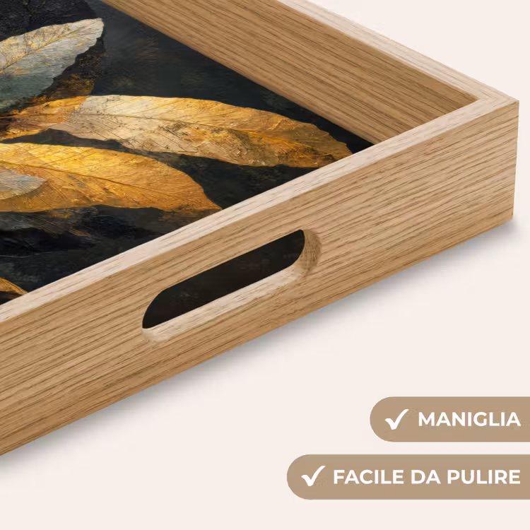 Vassoio - Composizione Foglia d'oro - Lusso botanico — 8