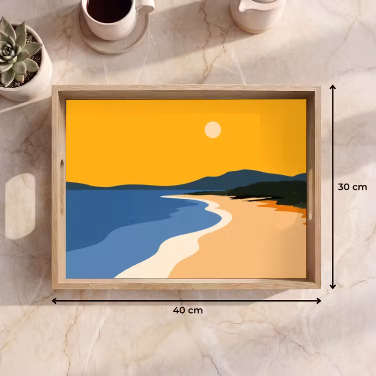 Vassoio - Costa - Cielo arancione - Vegetazione — 7