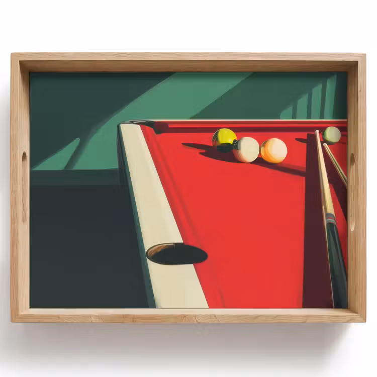 Vassoio - Tavolo da biliardo - Palline - Rosso - Ombra — 1