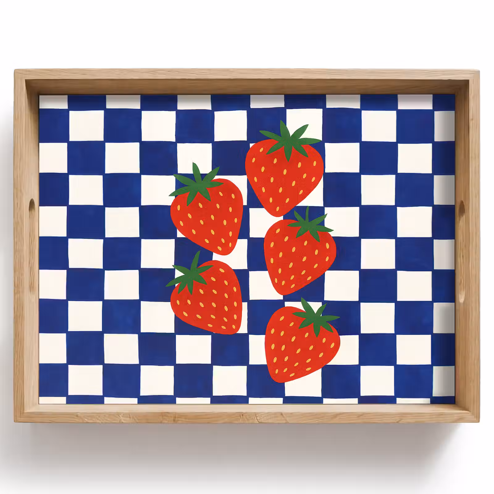 Vassoio - Bloccato - Blu - Fragola — 1