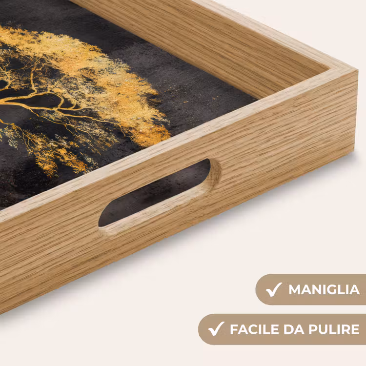 Vassoio - Albero - Pittura - Oro - Astratto — 8