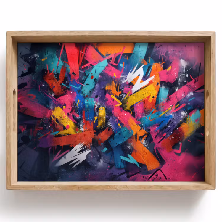 Vassoio - Astratto - Esplosione - Colori al neon — 1