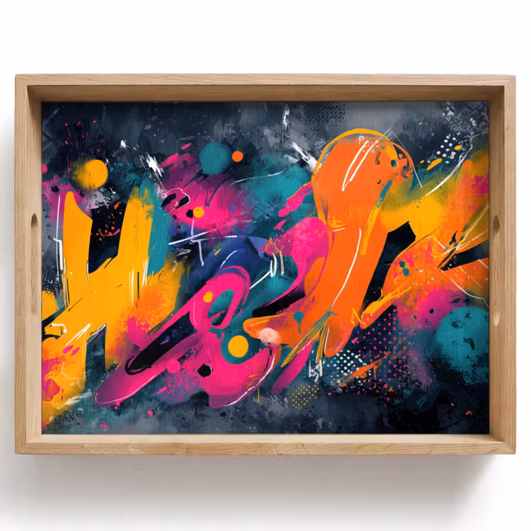 Vassoio - Astratto - Graffiti - Colorato - Schizzi di vernice — 1