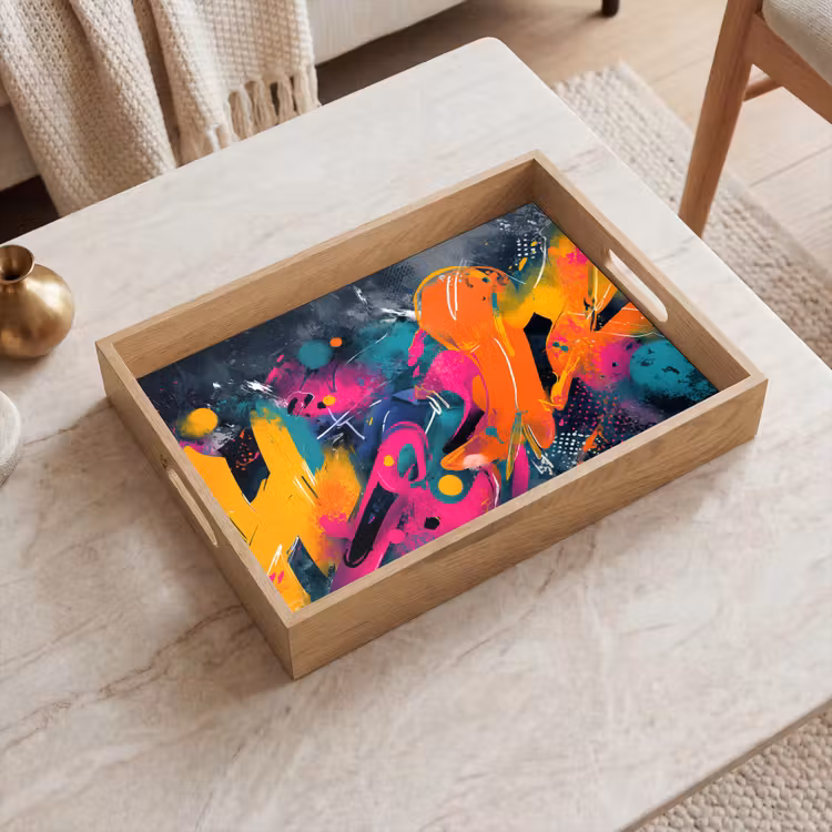 Vassoio - Astratto - Graffiti - Colorato - Schizzi di vernice — 2