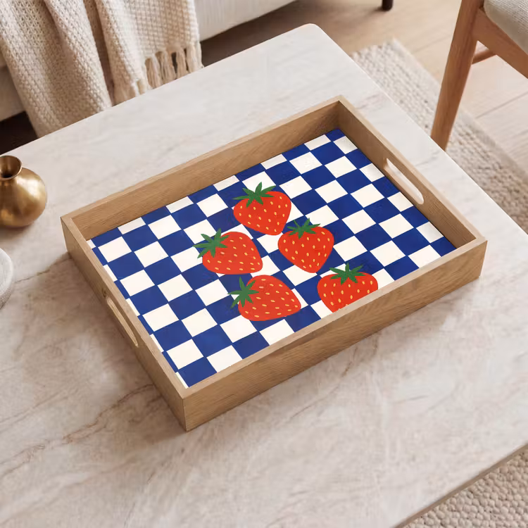 Vassoio - Bloccato - Blu - Fragola — 2
