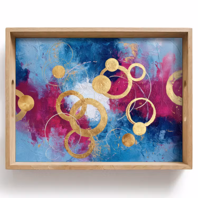Vassoio - Cerchi - Oro - Astratto — 1