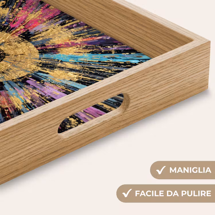 Vassoio - Esplosione - Oro - Colorato - Astratto — 8