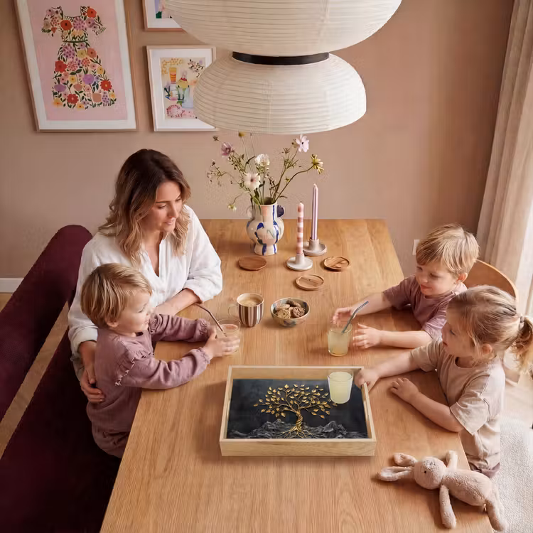 Vassoio - Foglie - Oro - Albero - Roccia — 5