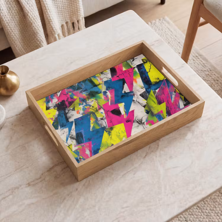 Vassoio - Fulmini - Motivo - Marmo - Colori — 2