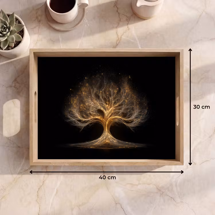 Vassoio - Luci - Albero - Astratto - Nero — 7