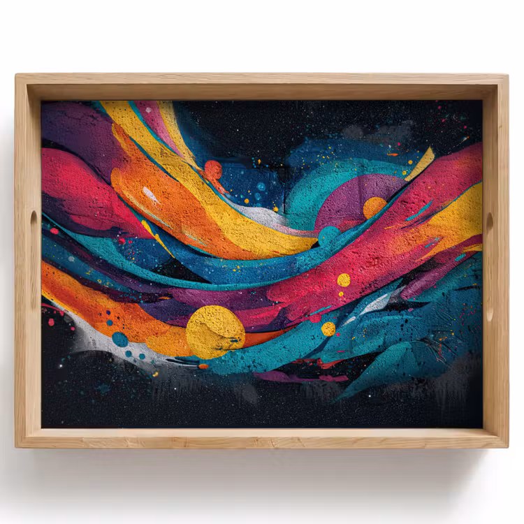 Vassoio - Orbite - Onde - Colorate - Astratte — 1