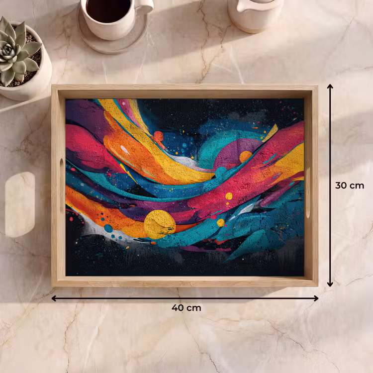 Vassoio - Orbite - Onde - Colorate - Astratte — 7