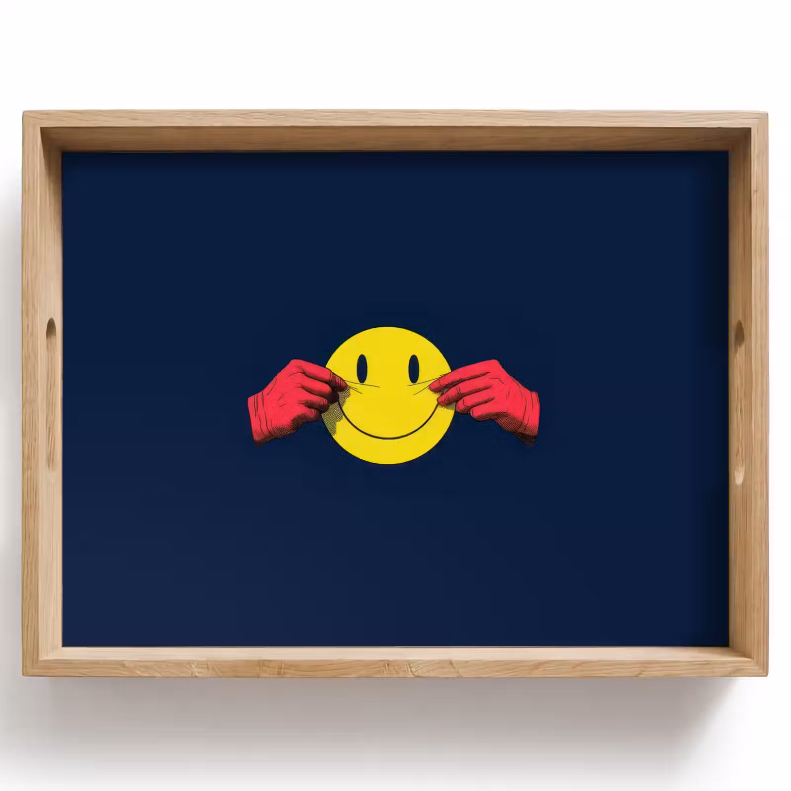 Vassoio - Smiley - Giallo - Mani - Minimalista — 1