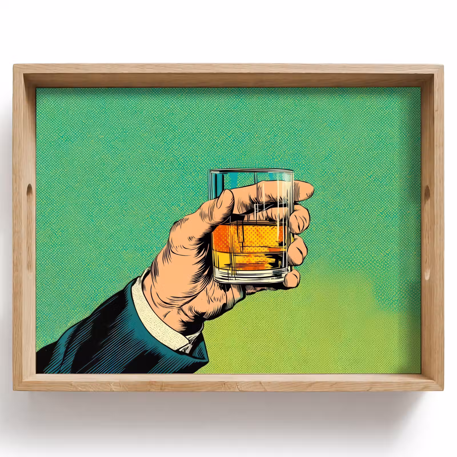 Vassoio - Whisky - Vetro - Mano - Verde — 1