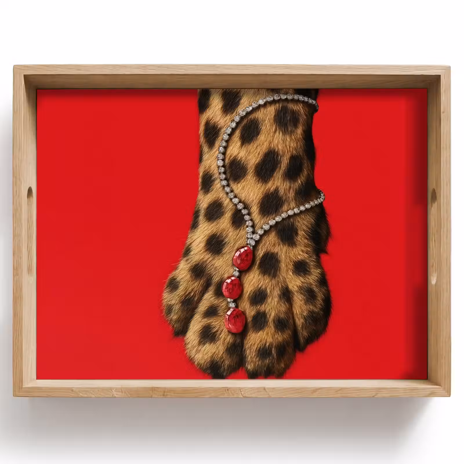 Vassoio - Zampa - Leopardo - Catena - Pietre preziose — 1