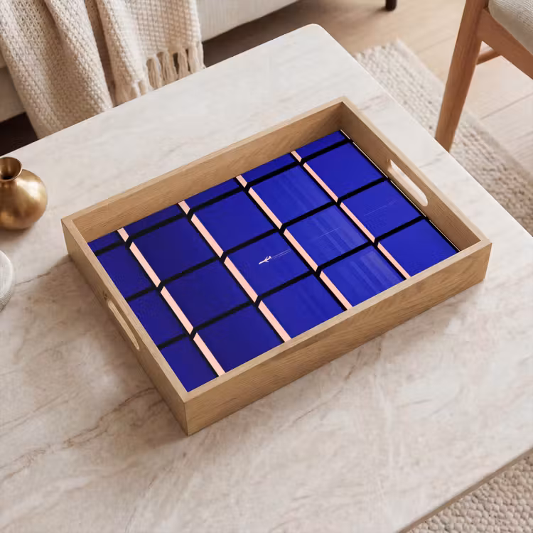 Vassoio - Aeroplano - Plaid - Blu - Rettangolare — 2