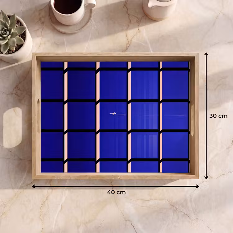 Vassoio - Aeroplano - Plaid - Blu - Rettangolare — 7