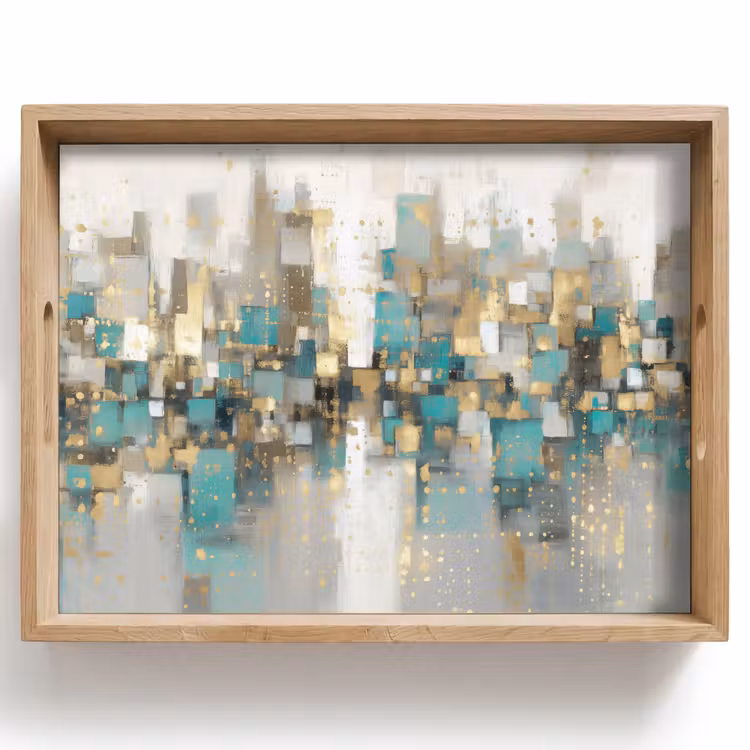 Vassoio - Astratto - Blocchi - Oro - Skyline — 1
