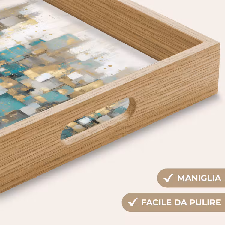 Vassoio - Astratto - Blocchi - Oro - Skyline — 8