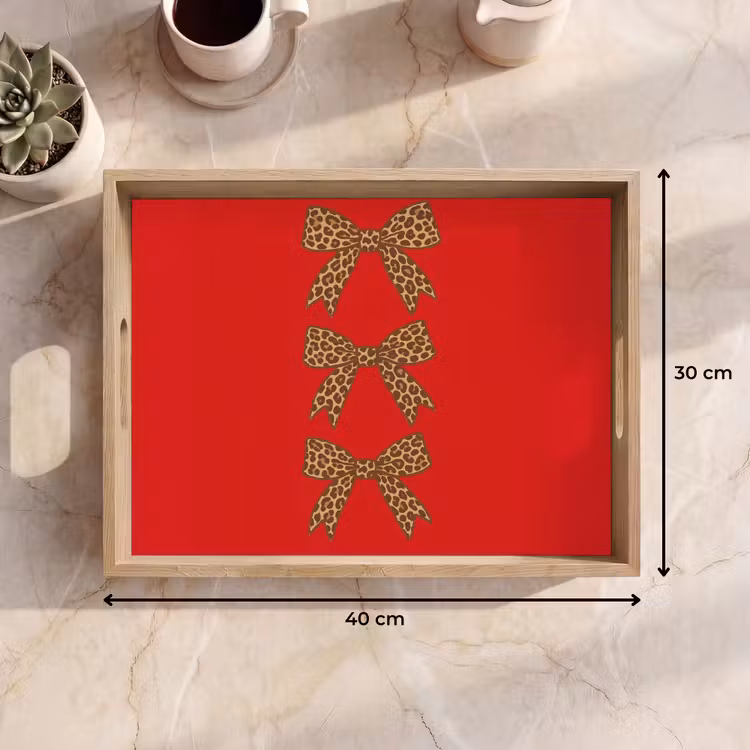 Vassoio - Fiocchi - Stampa pantera - Rosso — 7