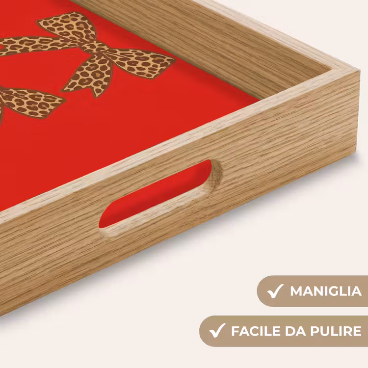 Vassoio - Fiocchi - Stampa pantera - Rosso — 8