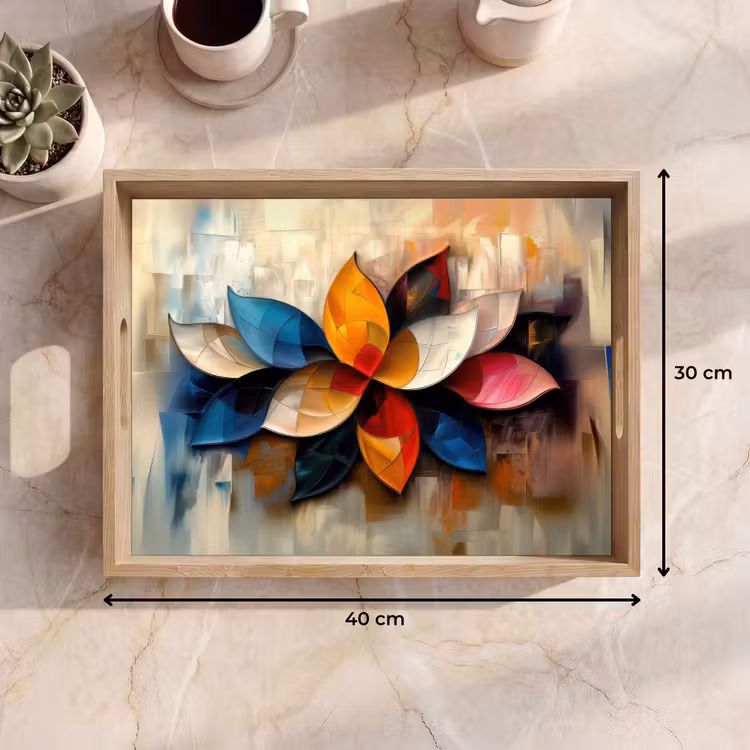 Vassoio - Fiore - Astratto - Colorato - Foglie — 7