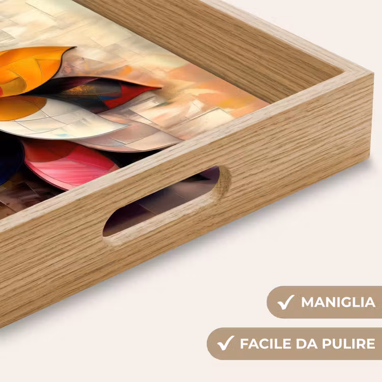 Vassoio - Fiore - Astratto - Colorato - Foglie — 8