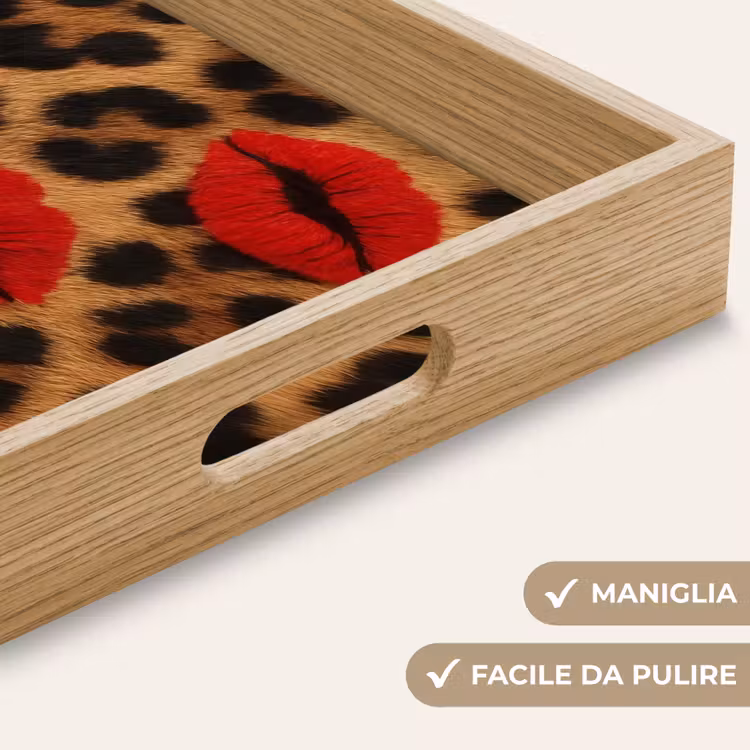 Vassoio - Labbra - Tre - Rosso - Stampa pantera — 8
