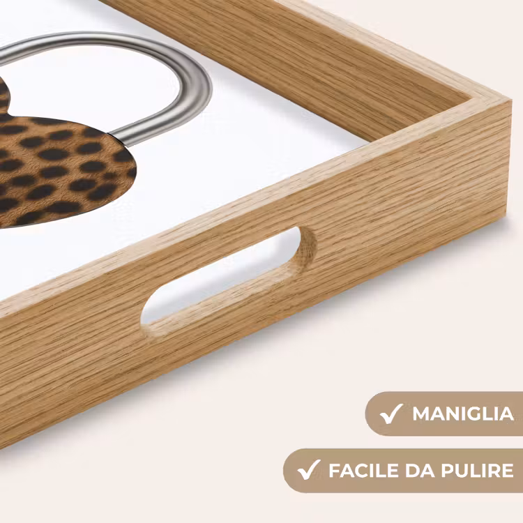 Vassoio - Serratura - A forma di cuore - Marrone - Stampa pantera — 8