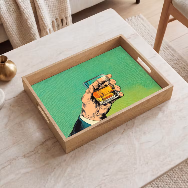 Vassoio - Whisky - Vetro - Mano - Verde — 2