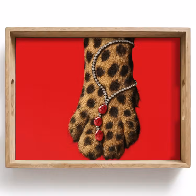 Vassoio - Zampa - Leopardo - Catena - Pietre preziose — 1