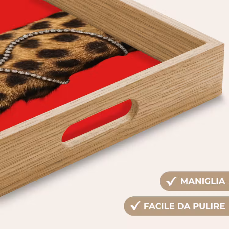 Vassoio - Zampa - Leopardo - Catena - Pietre preziose — 8