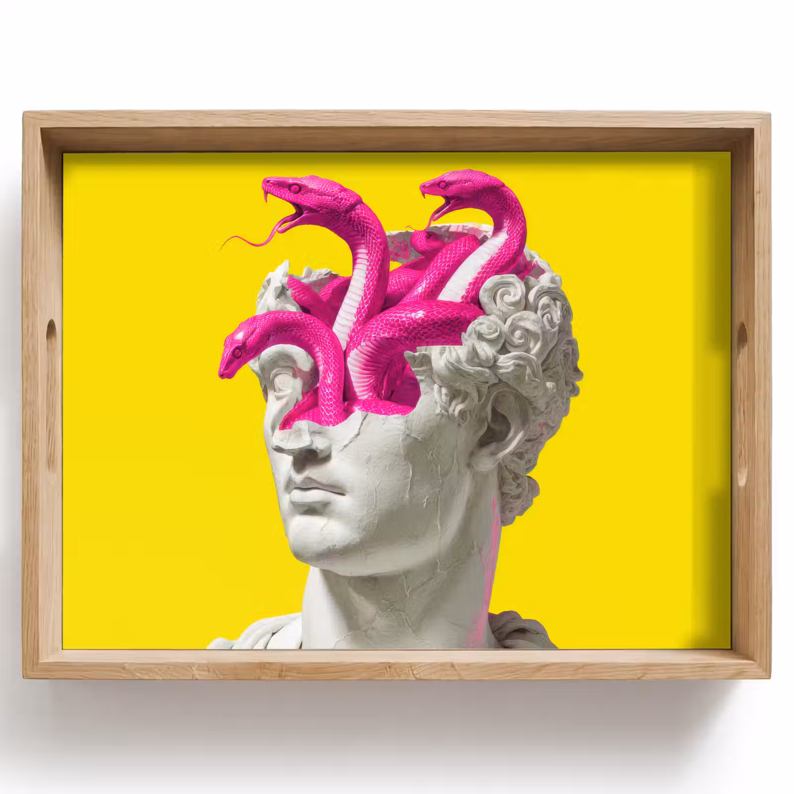 Vassoio - Busto - Serpenti - Giallo — 1