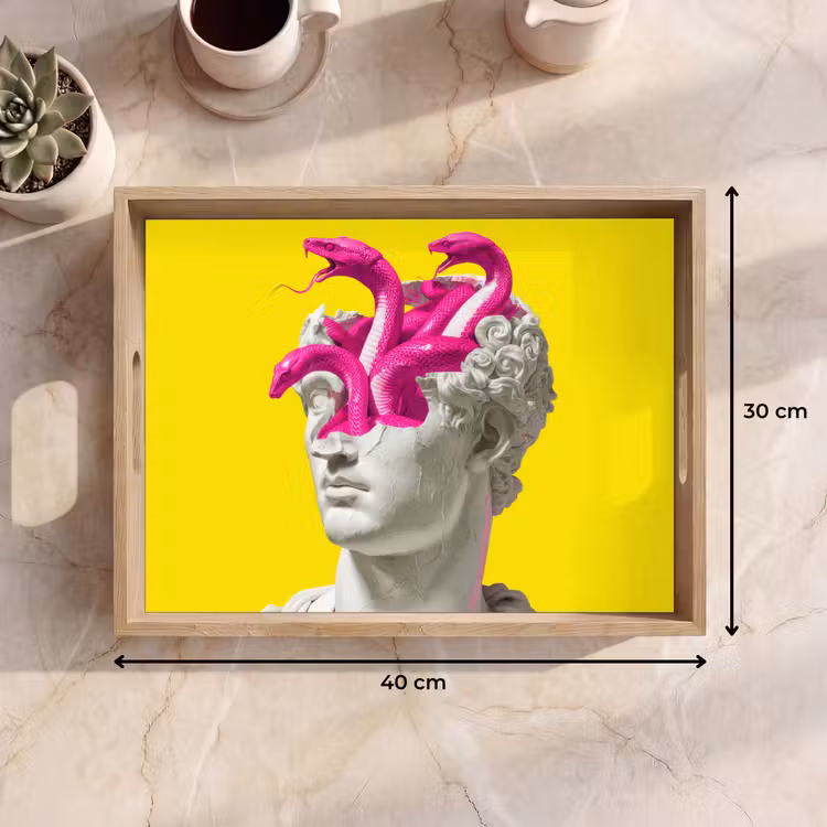 Vassoio - Busto - Serpenti - Giallo — 7