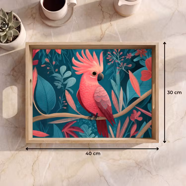 Vassoio - Cacatua - Foglie tropicali - Ramo — 7