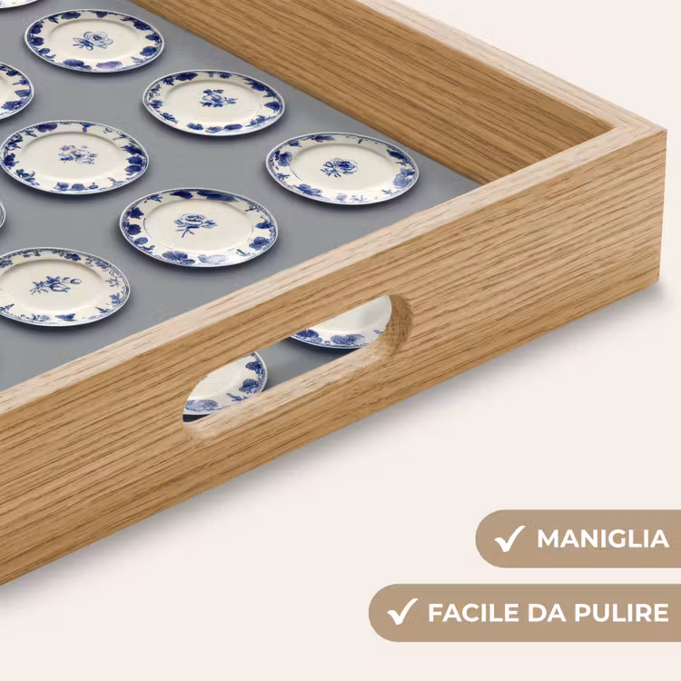 Vassoio - Segni - Fiori - Blu - Bianco — 8
