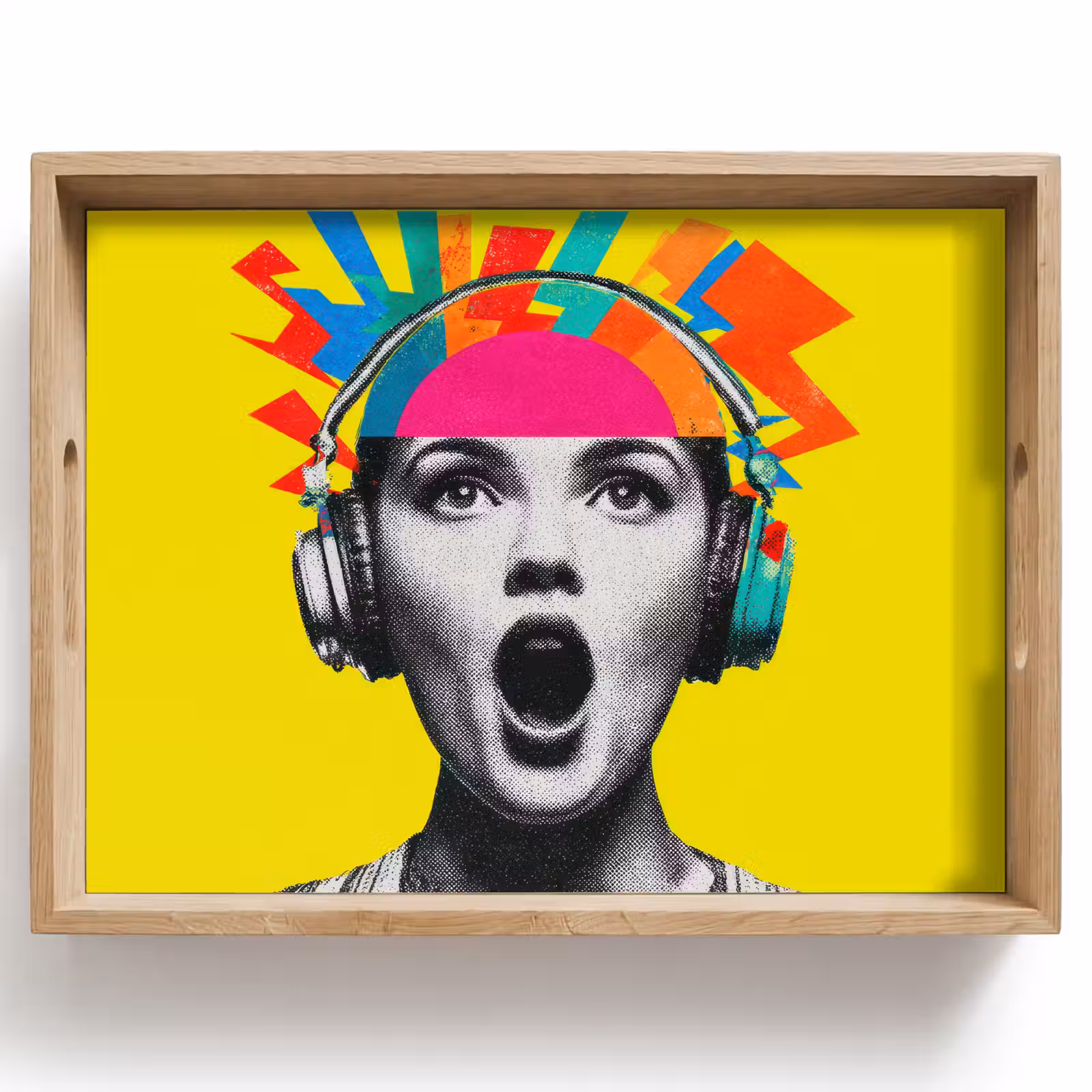 Vassoio - Donna - Cuffie - Giallo — 1