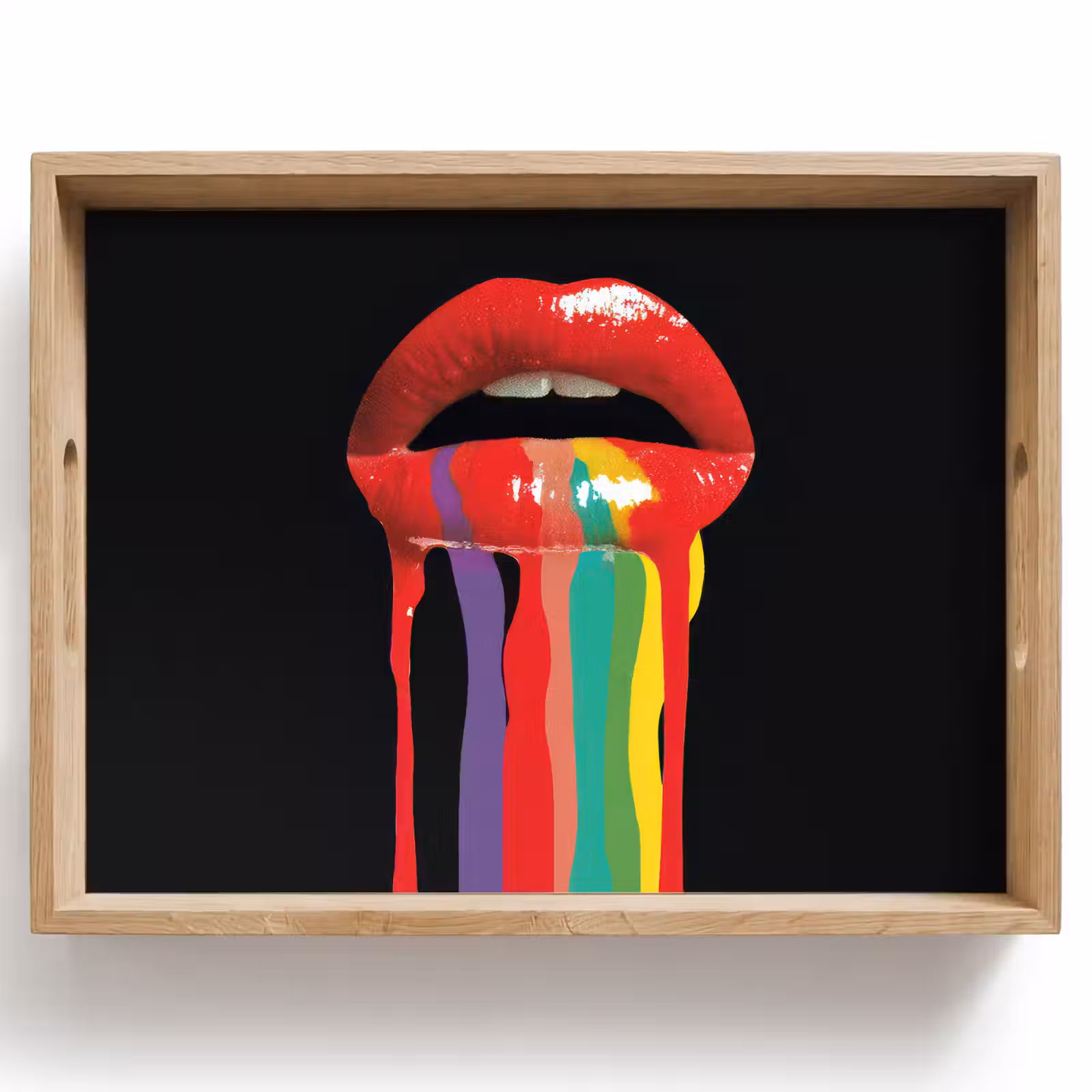 Vassoio - Labbra - Colori - Nero — 1