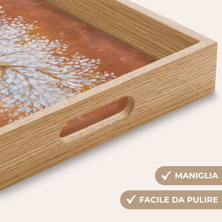 Vassoio - Astratto - Albero - Bianco - Foglie — 8