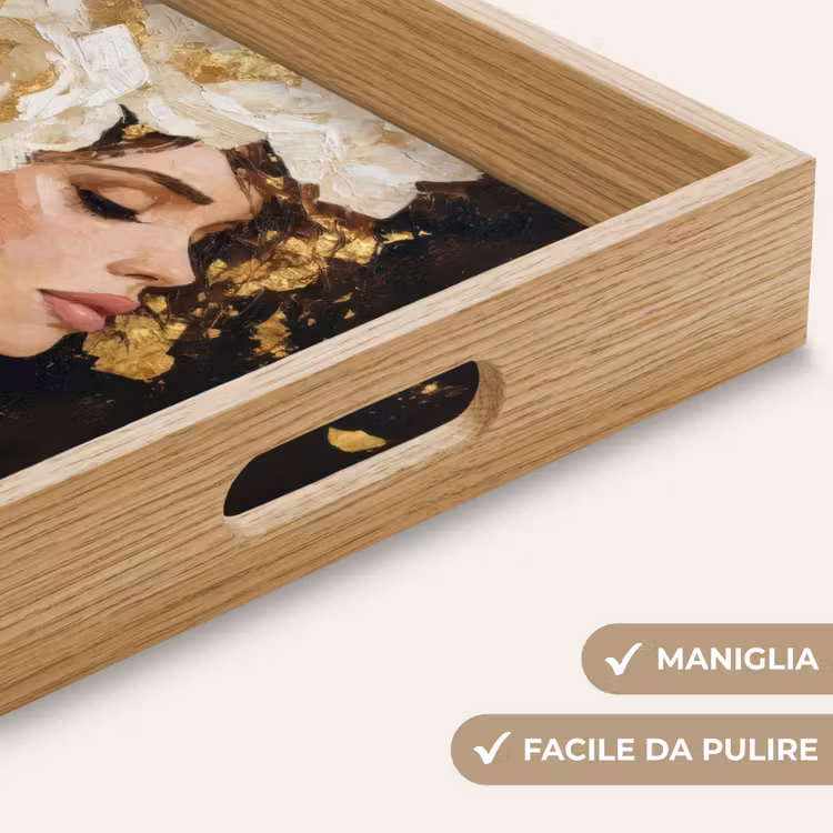 Vassoio - Astratto - Donna - Fiori - Bianco — 8
