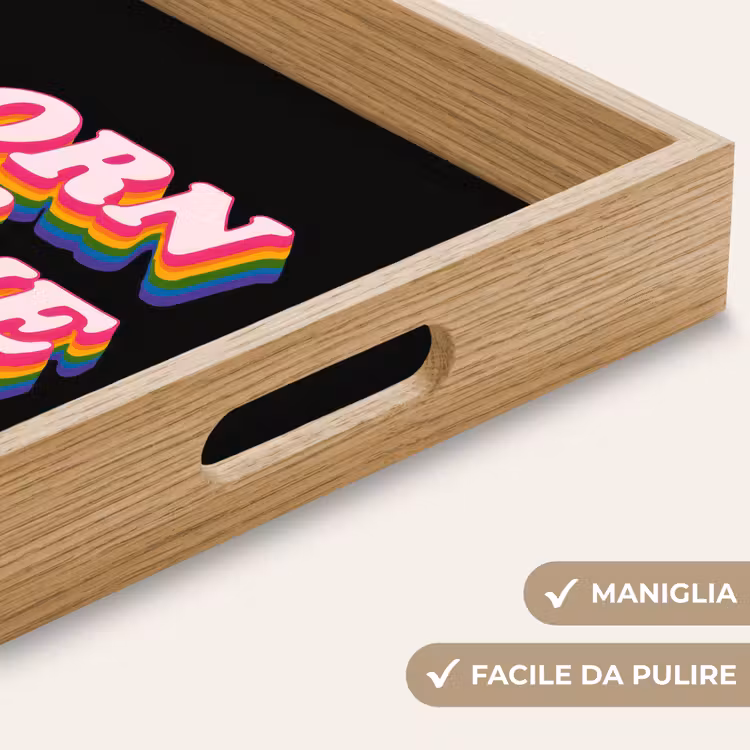 Vassoio - Citazione - Arcobaleno - Rosa - Nero — 8