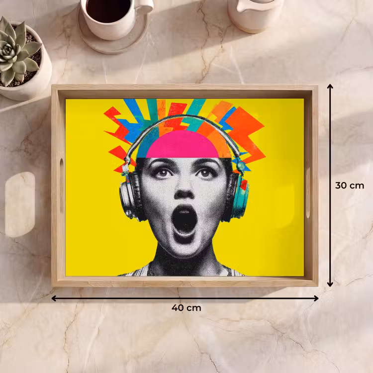 Vassoio - Donna - Cuffie - Giallo — 7