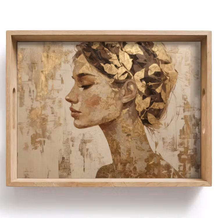 Vassoio - Donna - Oro - Astratto - Texture — 1