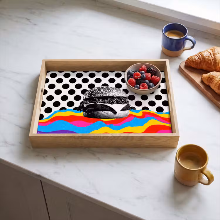 Vassoio - Hamburger - Puntini - Onde - Colori — 3