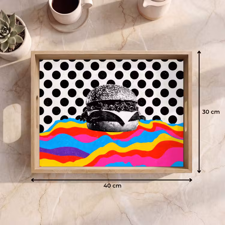 Vassoio - Hamburger - Puntini - Onde - Colori — 7