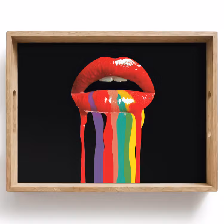 Vassoio - Labbra - Colori - Nero — 1