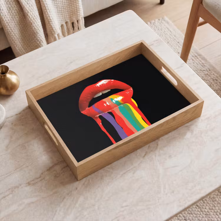 Vassoio - Labbra - Colori - Nero — 2
